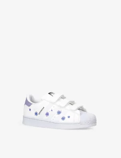 ADIDAS Superstar Logo-patch Leather Trainers 5-10 Years -Boutique Fashionable Childrens Clothing Store R04096827 WHITEOTH ALT02