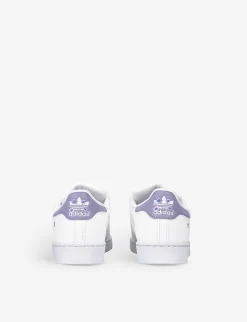 ADIDAS Superstar Logo-patch Leather Trainers 5-10 Years -Boutique Fashionable Childrens Clothing Store R04096827 WHITEOTH ALT03