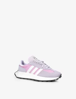 ADIDAS Retropy E5 Mesh And Suede Low-top Trainers 9-10 Years -Boutique Fashionable Childrens Clothing Store R04096840 PINK ALT02