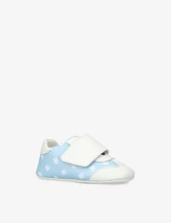 Dolce & Gabbana Monogram-print Leather Pre-walker Booties 0-1 Years -Boutique Fashionable Childrens Clothing Store R04097288 WHITEOTH ALT02