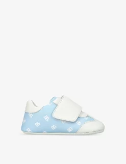 Dolce & Gabbana Monogram-print Leather Pre-walker Booties 0-1 Years