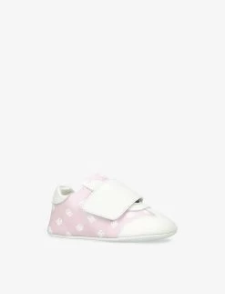 Dolce & Gabbana Monogram-print Leather Pre-walker Booties 0-1 Years -Boutique Fashionable Childrens Clothing Store R04097299 PALEPINK ALT02