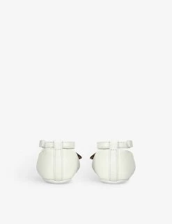 Dolce & Gabbana Leopard-face Leather Ballet Flats 0-1 Year -Boutique Fashionable Childrens Clothing Store R04097300 WHITE ALT03