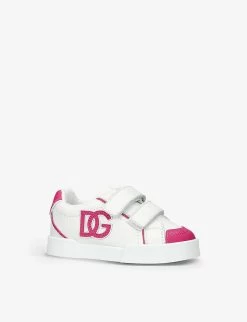 Dolce & Gabbana Logo-patch Panelled Leather Low-top Trainers 6-36 Months -Boutique Fashionable Childrens Clothing Store R04097315 WHITEOTH ALT02