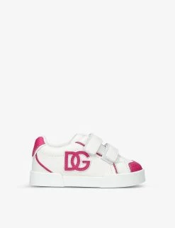 Dolce & Gabbana Logo-patch Panelled Leather Low-top Trainers 6-36 Months