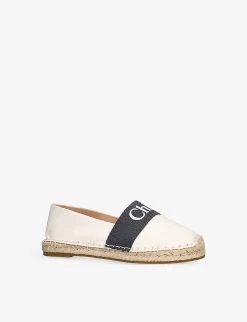 Chloé Logo-print Woven Espadrilles 9-10 Years -Boutique Fashionable Childrens Clothing Store R04099218 WHITE ALT02