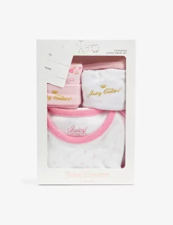 Juicy Couture Four-piece Cotton-jersey Gift Set 0-6 Months 7 Juicy Couture Four-piece Cotton-jersey Gift Set 0-6 Months -Boutique Fashionable Childrens Clothing Store R04100756 ROSESHADOW ALT03