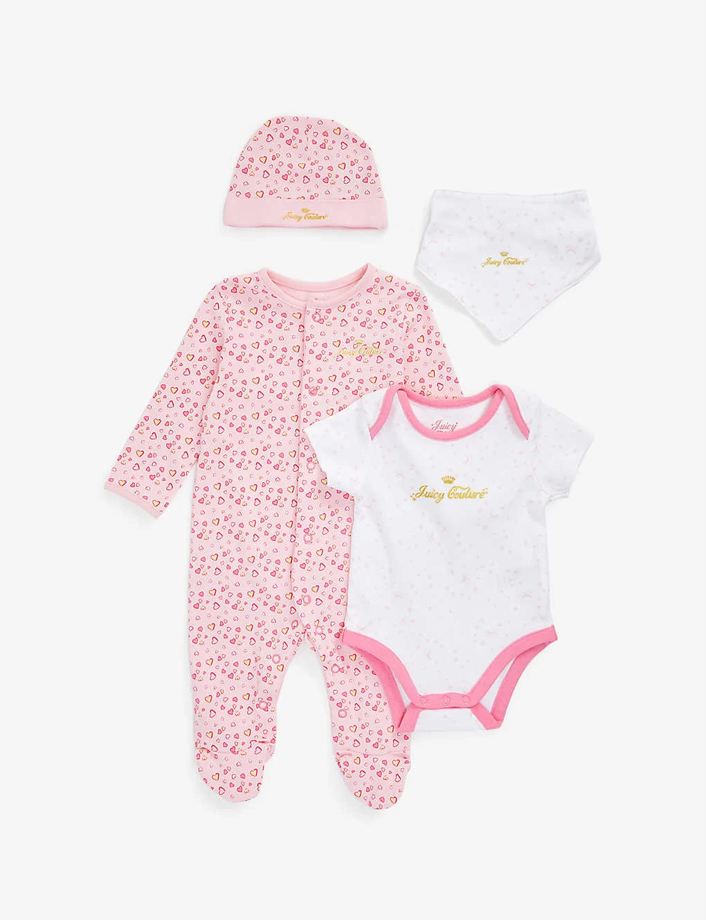 Juicy Couture Four-piece Cotton-jersey Gift Set 0-6 Months 1 Juicy Couture Four-piece Cotton-jersey Gift Set 0-6 Months
