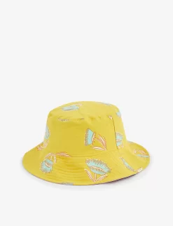 Patagonia Brand-patch Floral-print Recycled-nylon Bucket Hat -Boutique Fashionable Childrens Clothing Store R04108002 SHINEYELLOW ALT02