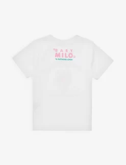Baby Milo Branded-print Cotton-jersey T-shirt 2-9 Years -Boutique Fashionable Childrens Clothing Store R04109962 WHITE ALT02