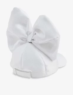 Bow-embellished Woven Baseball Cap 6 Bow-embellished Woven Baseball Cap -Boutique Fashionable Childrens Clothing Store R04110446 WHITE ALT02