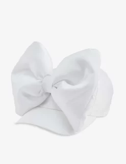 Bow-embellished Woven Baseball Cap 7 Bow-embellished Woven Baseball Cap -Boutique Fashionable Childrens Clothing Store R04110446 WHITE ALT03