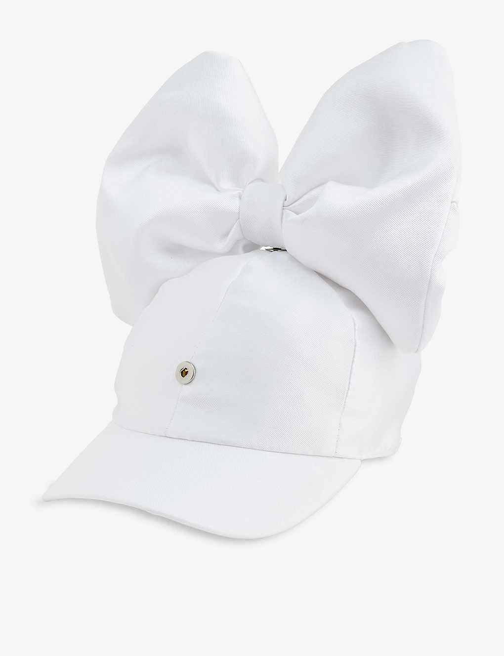 Bow-embellished Woven Baseball Cap 1 Bow-embellished Woven Baseball Cap