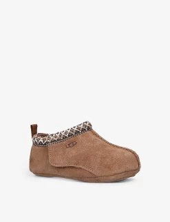 Ugg Tasman Shearling-lined Suede Slippers 0-6 Months -Boutique Fashionable Childrens Clothing Store R04113168 BROWN ALT02
