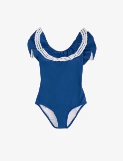 Ric Rac Frilled Stretch Recycled-polyester Swimsuit 3-14 Years