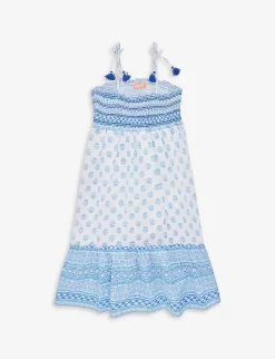 Graphic-print Embroidered Cotton Dress 3-14 Years