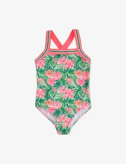 Jungle Leaf Stretch Recycled-polyester Swimsuit 3-14 Years