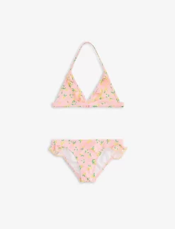 Lemon Blossom Recycled Polyester-blend Bikini Set 3-14 Years