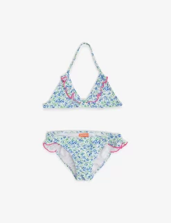 Floral-print Stretch Recycled-polyester Bikini Set 3-14 Years