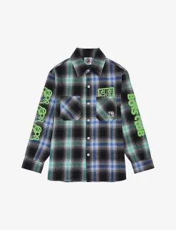 Billionaire Boys Club Log-print Checked Cotton-blend Shirt 6-12 Years