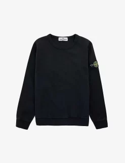 Stone Island Logo-embroidered Cotton-jersey Sweatshirt 4-8 Years