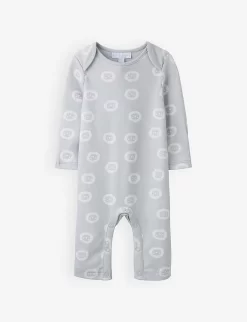 Lion Face-print Cotton Sleepsuit Newborn 0-24 Months