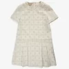 Gucci Lace-collar Monogram-print Cotton Dress 12 Months-12 Years