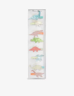 Meri-Meri Dinosaur-shaped Glitter-embellished Hair Slides Pack Of Eight