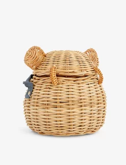 Meri-Meri Bear Rattan Cross-body Bag -Boutique Fashionable Childrens Clothing Store R04128015 MULTI ALT02