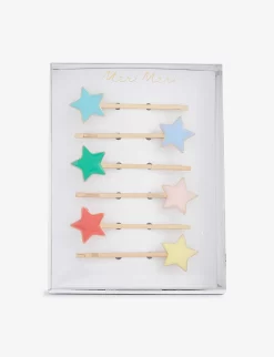 Meri-Meri Star-embellished Enamel Hair Slides Set Of Six