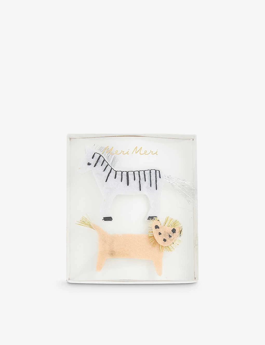 Meri-Meri Zebra And Lion-shaped Enamel Hair Slides Set Of Two 1 Meri-Meri Zebra And Lion-shaped Enamel Hair Slides Set Of Two