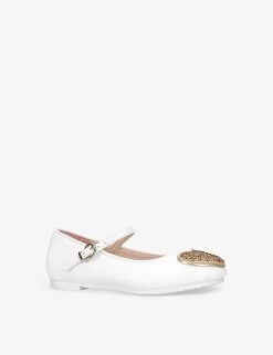 Sophia Webster Amora Heart Glittered-motif Leather Shoes -Boutique Fashionable Childrens Clothing Store R04131102 WHITEOTH ALT02