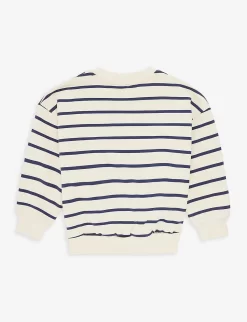 Mini Rodini Ferry-print Stripe-pattern Long-sleeve Cotton-jersey Sweatshirt 18 Months-11 Years -Boutique Fashionable Childrens Clothing Store R04131139 BLUE ALT02