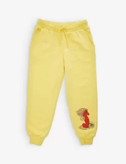 Mini Rodini Graphic-print Elasticated-waist Cotton-jersey Jogging Bottoms