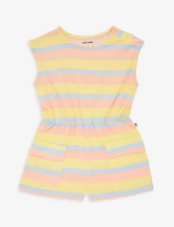 Mini Rodini Stripe-pattern Sleeveless Cotton-jersey Playsuit 18 Months-11 Years