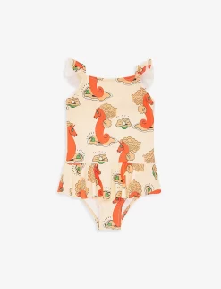 Mini Rodini Unicorn-print Ruffle-trim Stretch-woven Swimsuit 18 Months- 9 Years
