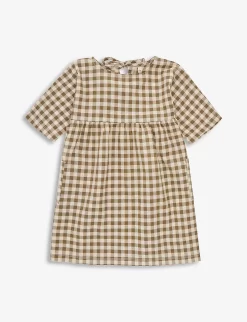 Bella Gingham-print Organic-cotton Dress 1-4 Years