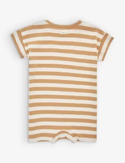 Striped Organic-cotton Body 0-12 Months 5 Striped Organic-cotton Body 0-12 Months -Boutique Fashionable Childrens Clothing Store R04131286 GOLD ALT02