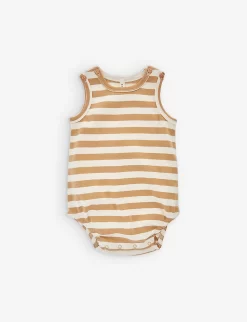 Striped Sleeveless Organic-cotton Body 0-2 Months