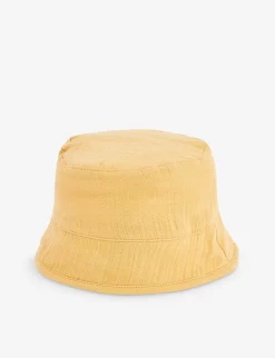 Textured Organic-cotton Bucket Hat -Boutique Fashionable Childrens Clothing Store R04131291 HONEY ALT02