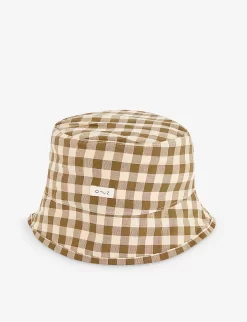 Gingham-print Organic-cotton Bucket Hat