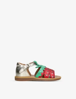Pom D'Api Poppy Berry Metallic-leather Sandals 6 Months - 3 Years
