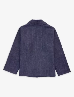 Patch-pocket Organic-cotton Denim Jacket 1-10 Years -Boutique Fashionable Childrens Clothing Store R04134114 INDIGO ALT02