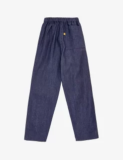 Elasticated-waist Straight-leg Organic-cotton Denim Jeans 1-10 Years -Boutique Fashionable Childrens Clothing Store R04134117 INDIGO ALT02