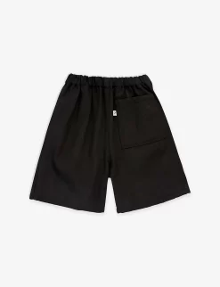 Elasticated-waist Straight-leg Organic-cotton Denim Shorts 1-10 Years 5 Elasticated-waist Straight-leg Organic-cotton Denim Shorts 1-10 Years -Boutique Fashionable Childrens Clothing Store R04134119 BLACK ALT02