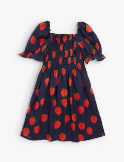 Mini Rodini Graphic-print Lyocell Dress 18 Months-11 Years -Boutique Fashionable Childrens Clothing Store R04135540 BLUE ALT02