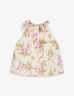 Zimmermann Halter-neck Floral-pattern Cotton Top 4-12 Years 5 Zimmermann Halter-neck Floral-pattern Cotton Top 4-12 Years -Boutique Fashionable Childrens Clothing Store R04135667 PURPLEORANGEFLORAL ALT02