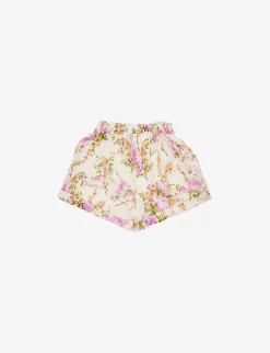 Zimmermann Halycon Floral-pattern Cotton Shorts 4-12 Years 5 Zimmermann Halycon Floral-pattern Cotton Shorts 4-12 Years -Boutique Fashionable Childrens Clothing Store R04135668 PURPLEORANGEFLORAL ALT02