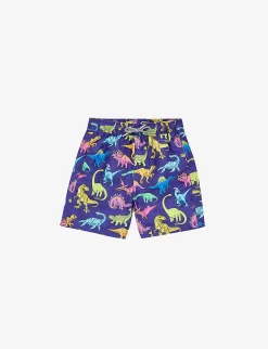 Vibrant Dino-print Shell Swim Shorts 1-13 Years