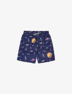 Rockets-print Shell Swim Shorts 1-13 Years